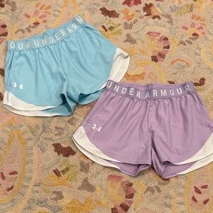 Under Armour Women's Athletic Shorts - Light Blue and Lavender